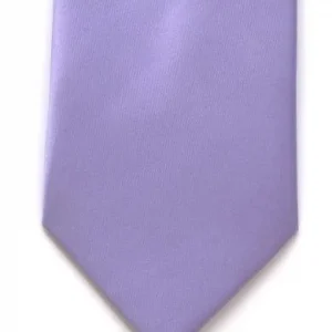 LA Smith Plain Poly Satin Tie and Pocket Square Set - Lilac