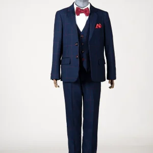 Marc Darcy Kids Edinson Suit - Navy/Wine