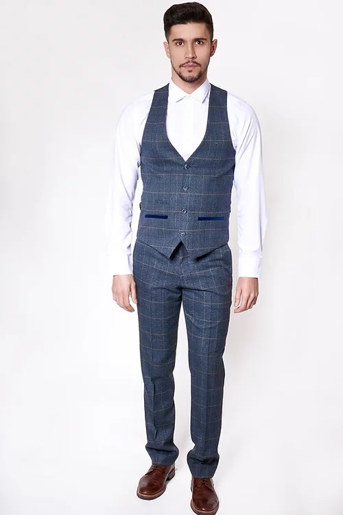 Marc Darcy Scott Waistcoat - Blue