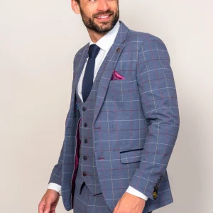 Marc Darcy Drake Sky Blue 3 Piece Suit