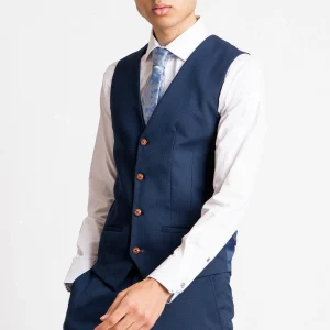 Marc Darcy Max Royal Single Breasted Waistcoat - Blue