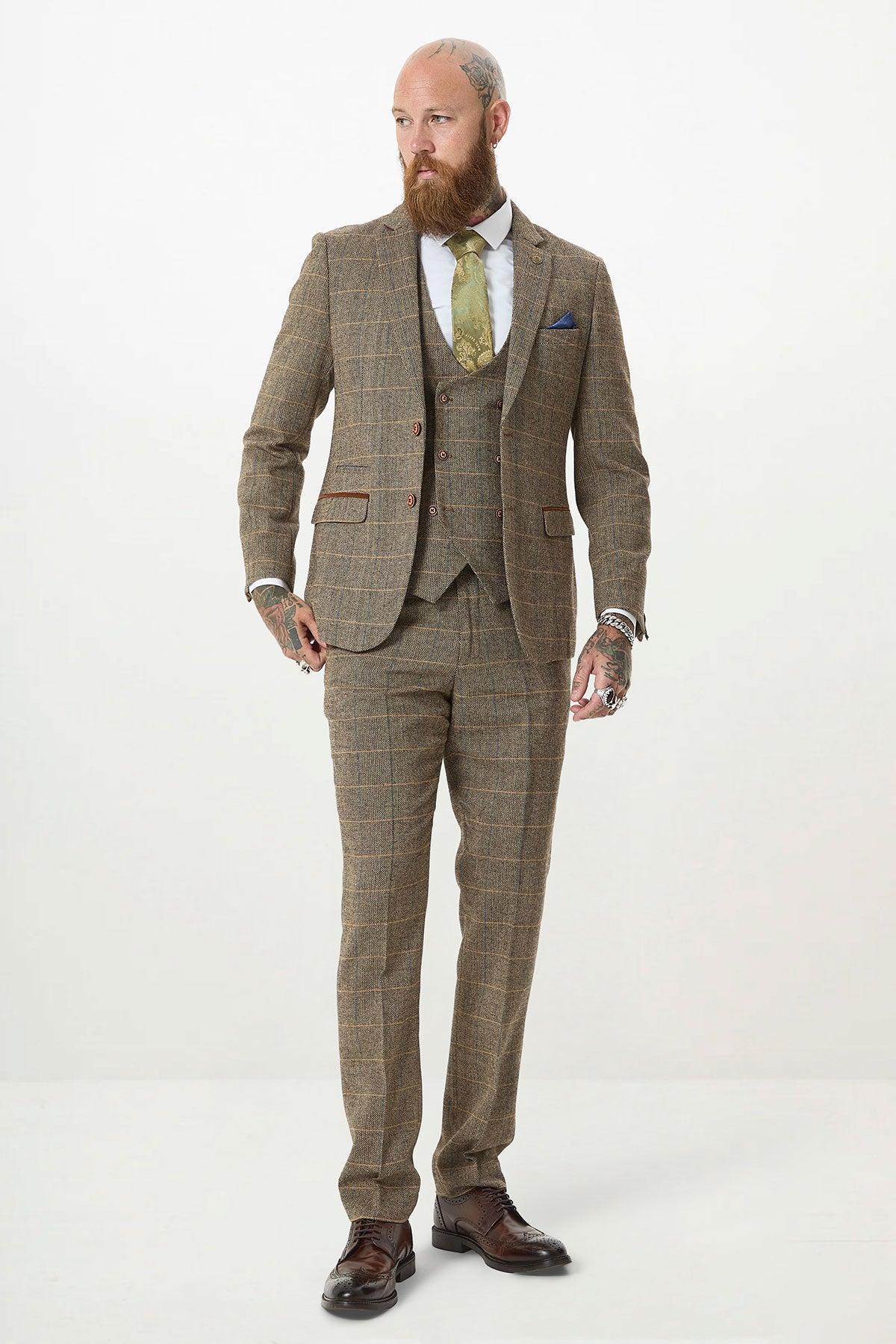 Marc Darcy Ted 3 Piece Suit - Tan
