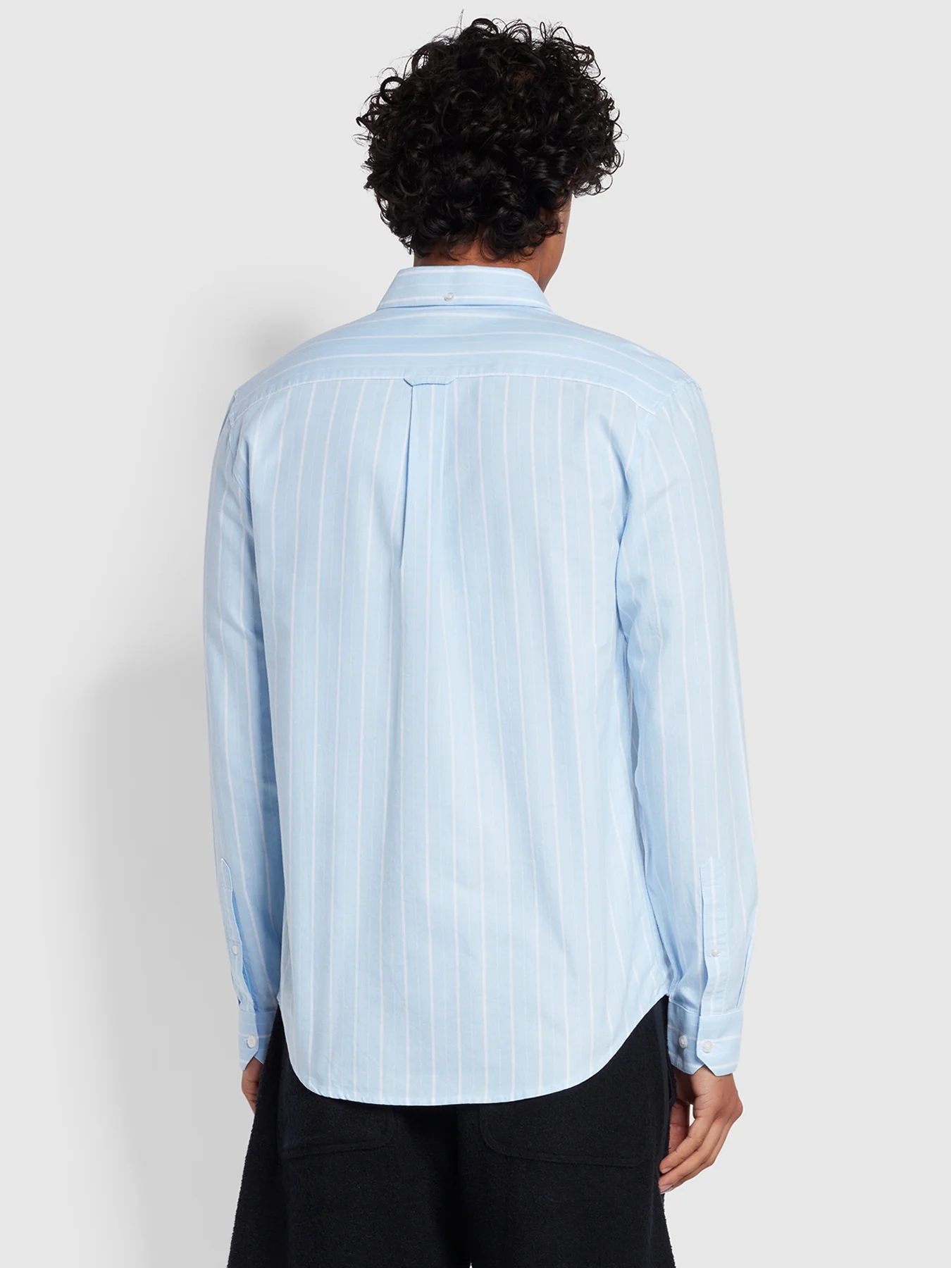 Farah Brewer L/S Striped Shirt - Sky Blue - Image 2
