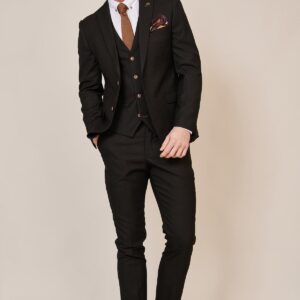 Marc Darcy Max Black 3 Piece Suit