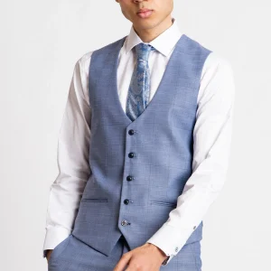 Marc Darcy Sid Waistcoat - Blue Grey
