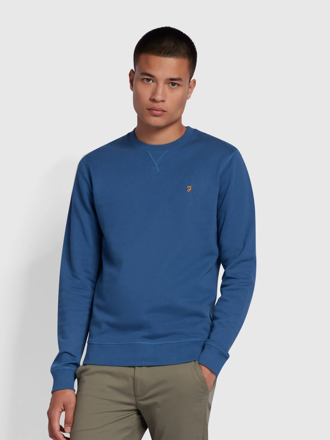 Farah Slim Fit Tim Sweatshirt - Steel Blue