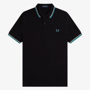 Fred Perry M3600 Twin Tipped Polo - Black/Ecru/Deep Mint