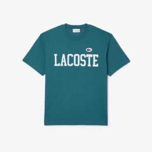 Lacoste TH7411 Contrast Print Tee - Hydro Blue