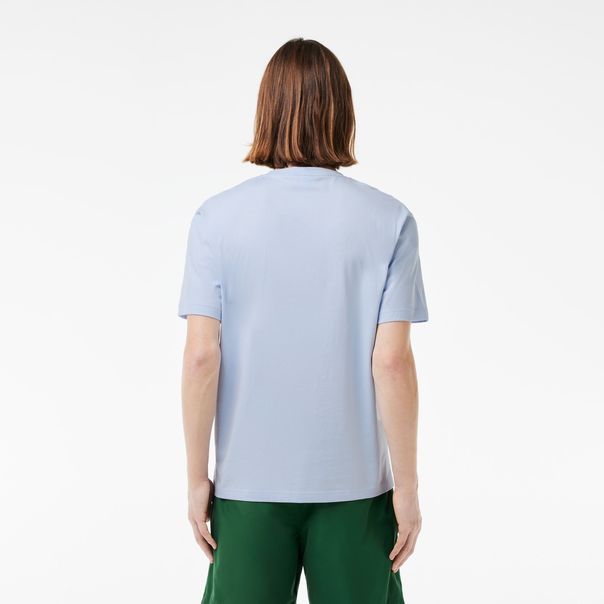 Lacoste TH7411 Contrast Print Tee - Phoenix Blue - Image 2