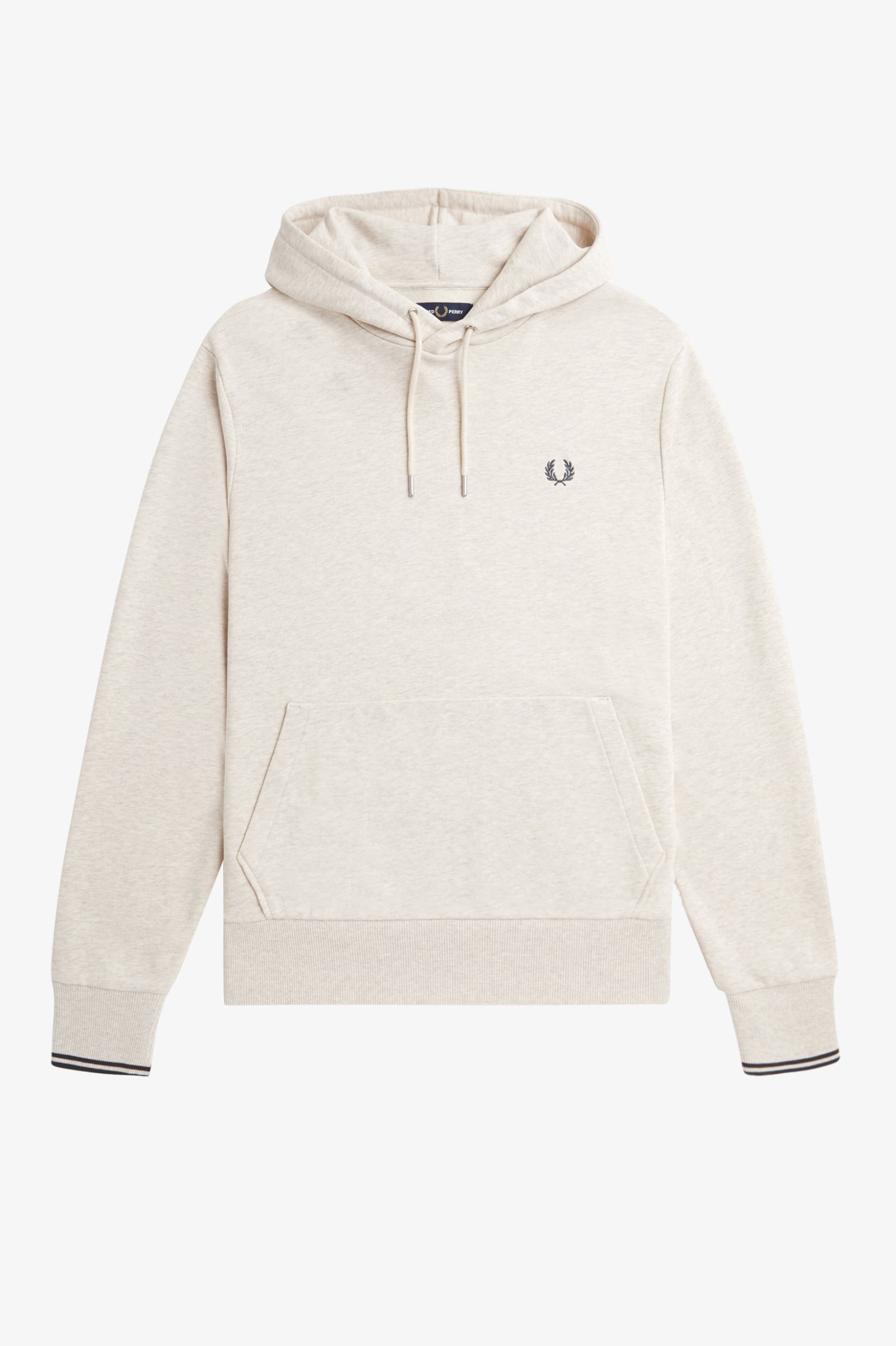 Fred Perry M2643 Hooded Sweatshirt - Porridge Marl/Anchor Grey