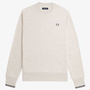 Fred Perry M7535 Crew Neck Sweatshirt - Porridge Marl/Anchor Grey