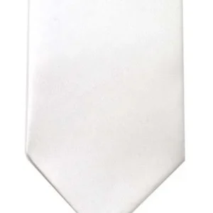 LA Smith Satin Tie and Pocket Square Set - White