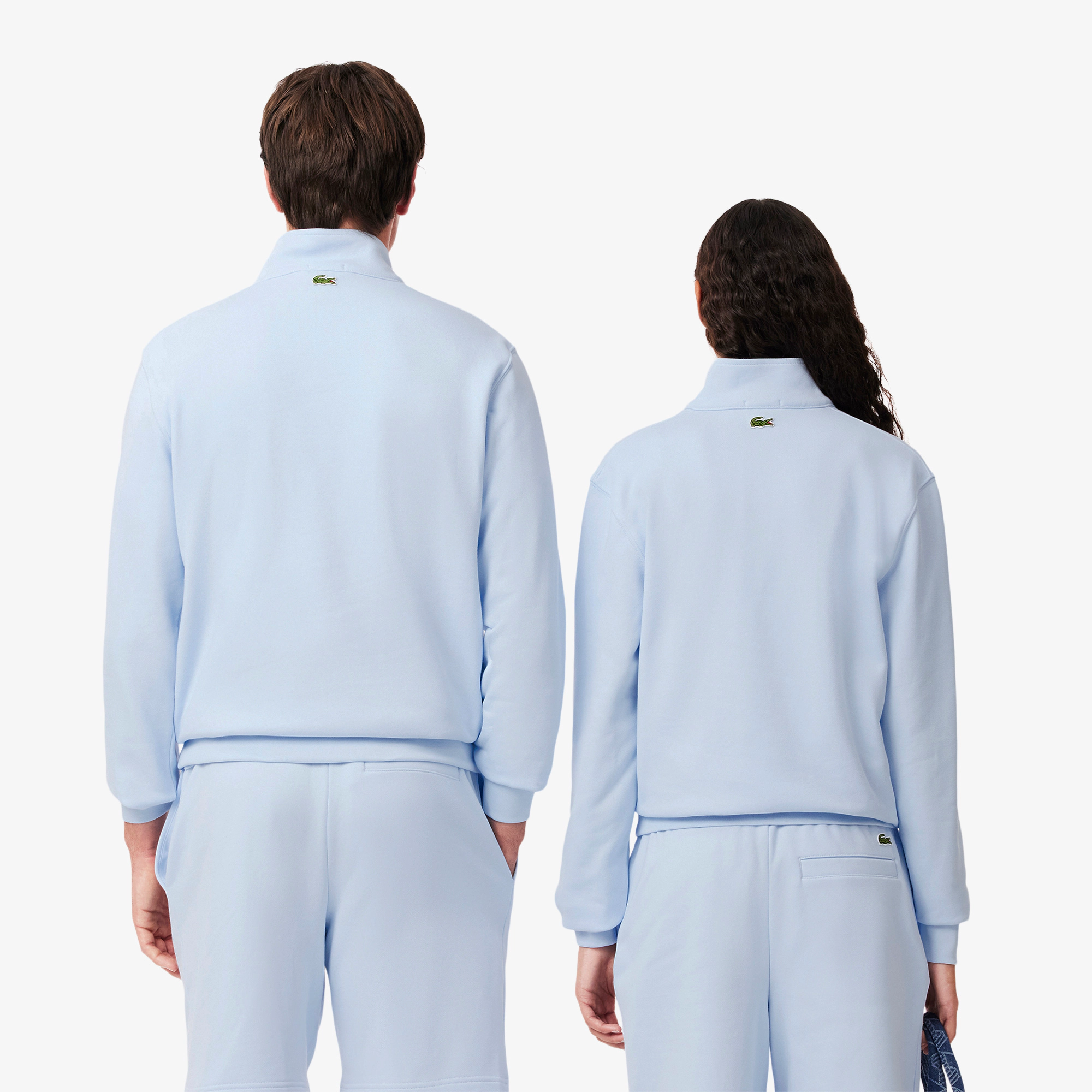 Lacoste SH2735 Unisex Half-Zip Sweatshirt - Light Blue - Image 2