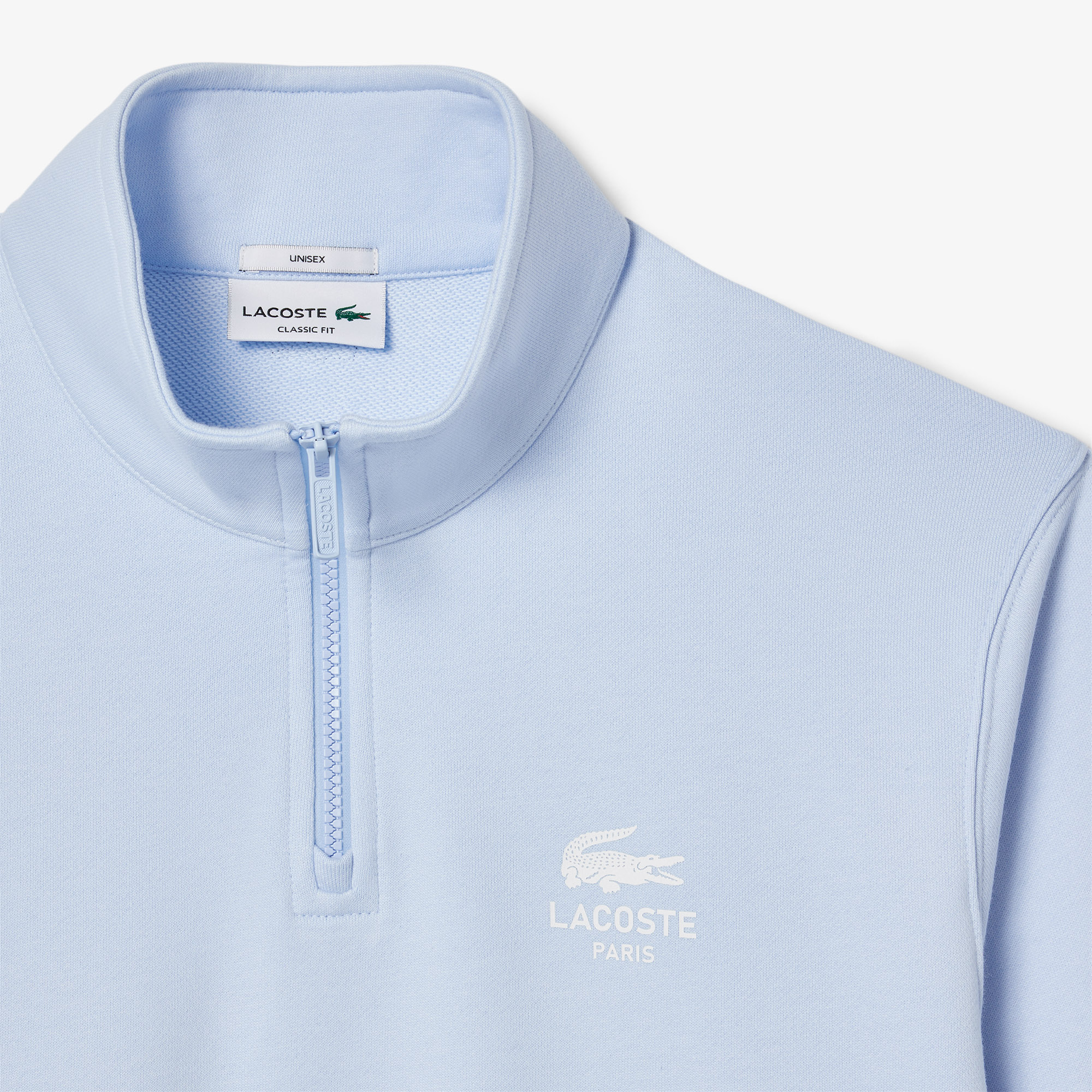 Lacoste SH2735 Unisex Half-Zip Sweatshirt - Light Blue - Image 3