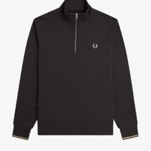 Fred Perry M3574 Half Zip Sweatshirt - Anchor Grey/Oatmeal