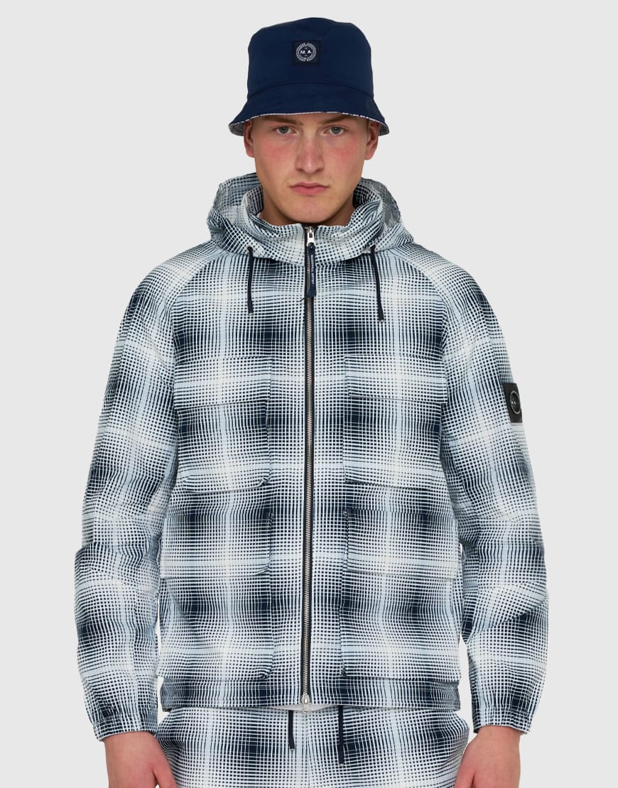 Marshall Artist M10974 Shadow Check M-65 Jacket - Navy