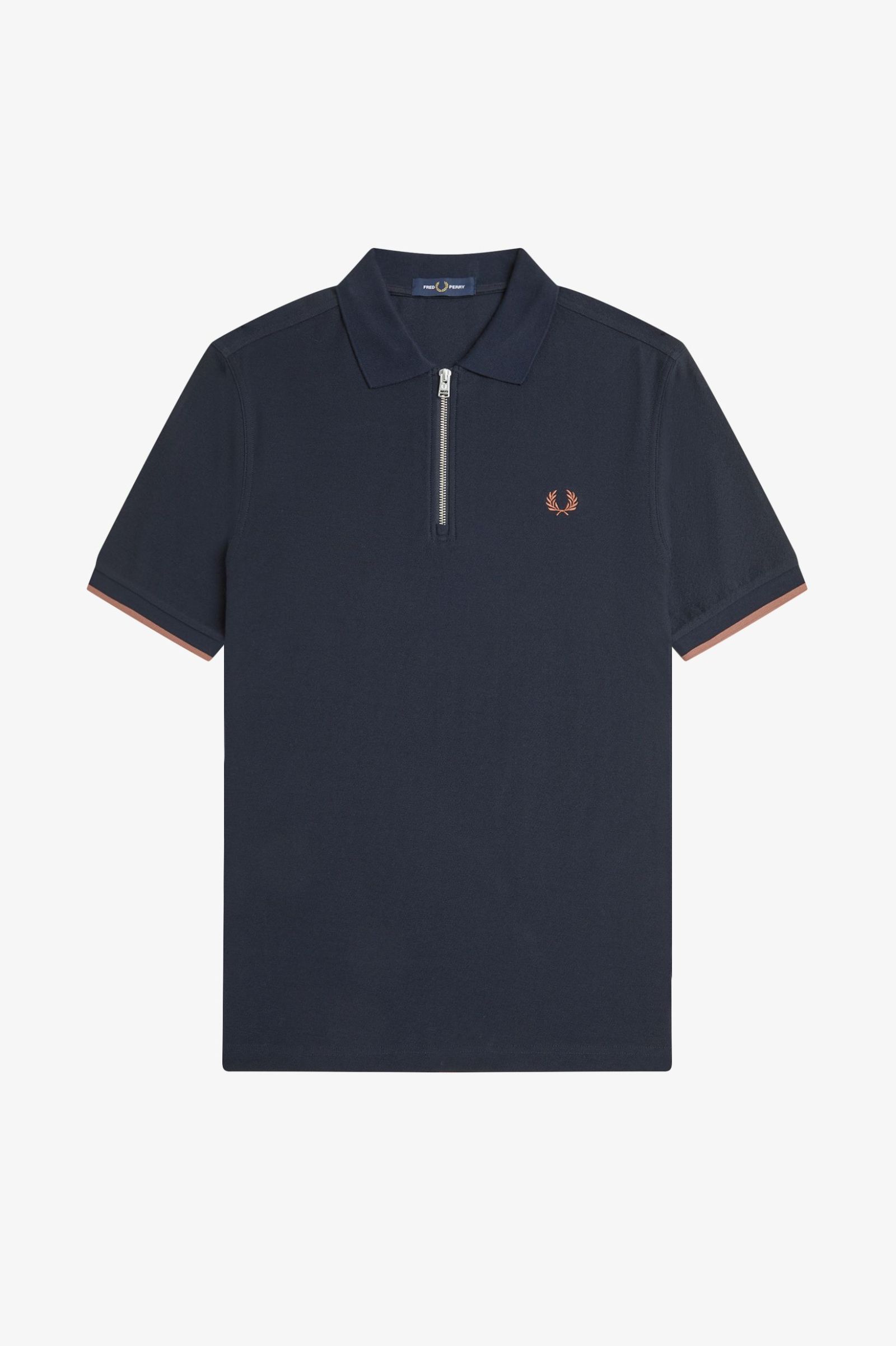 Fred Perry M9886 Crepe Pique Zip Polo - Navy