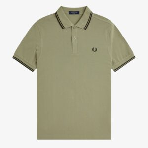 Fred Perry M3600 Twin Tipped Polo - Olive Mint/Night Green
