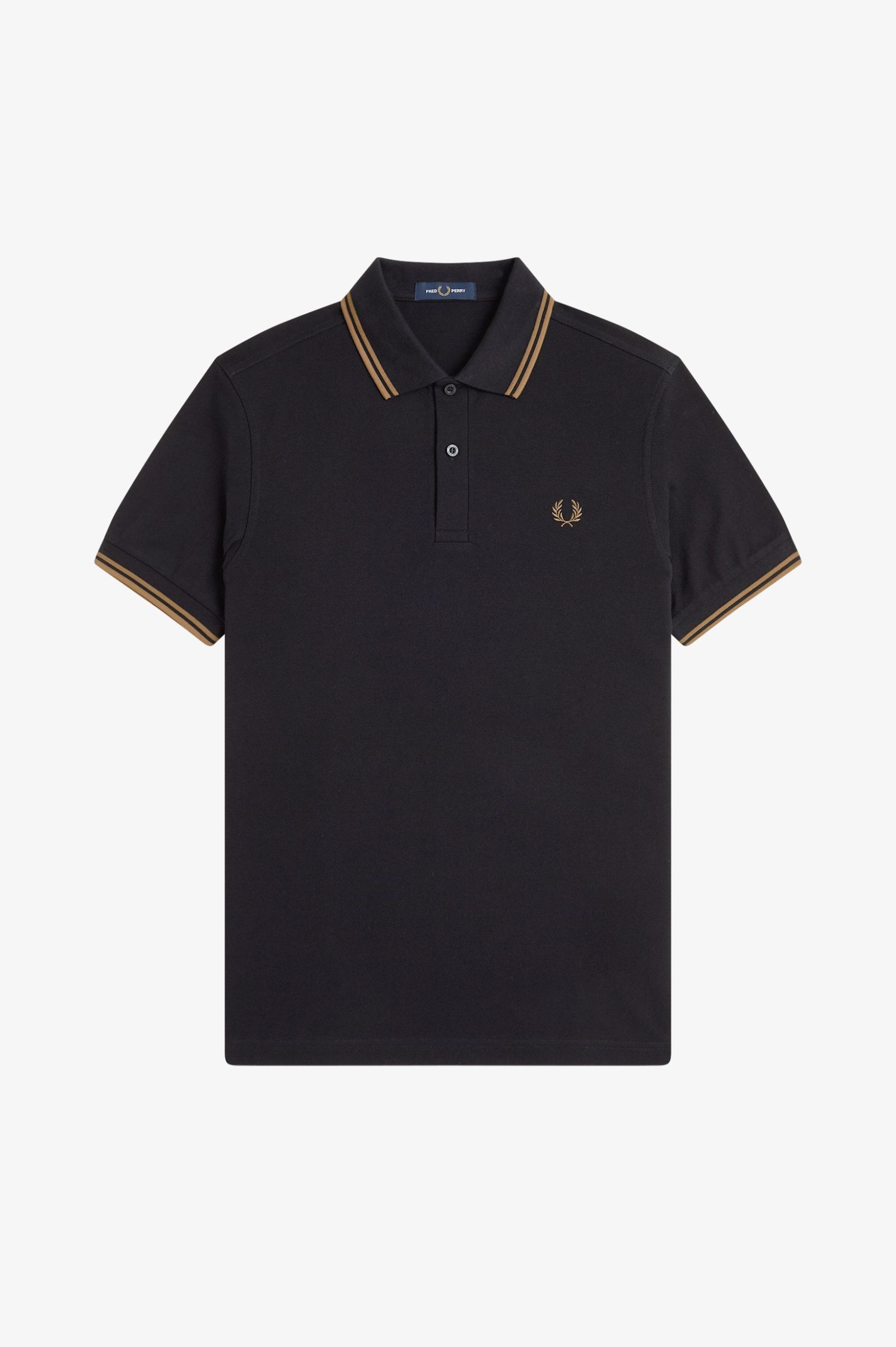 Fred Perry M3600 Twin Tipped Polo - Black/Shaded Stone