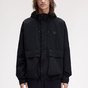 Fred Perry J8572 Cropped Ripstop Parka - Black