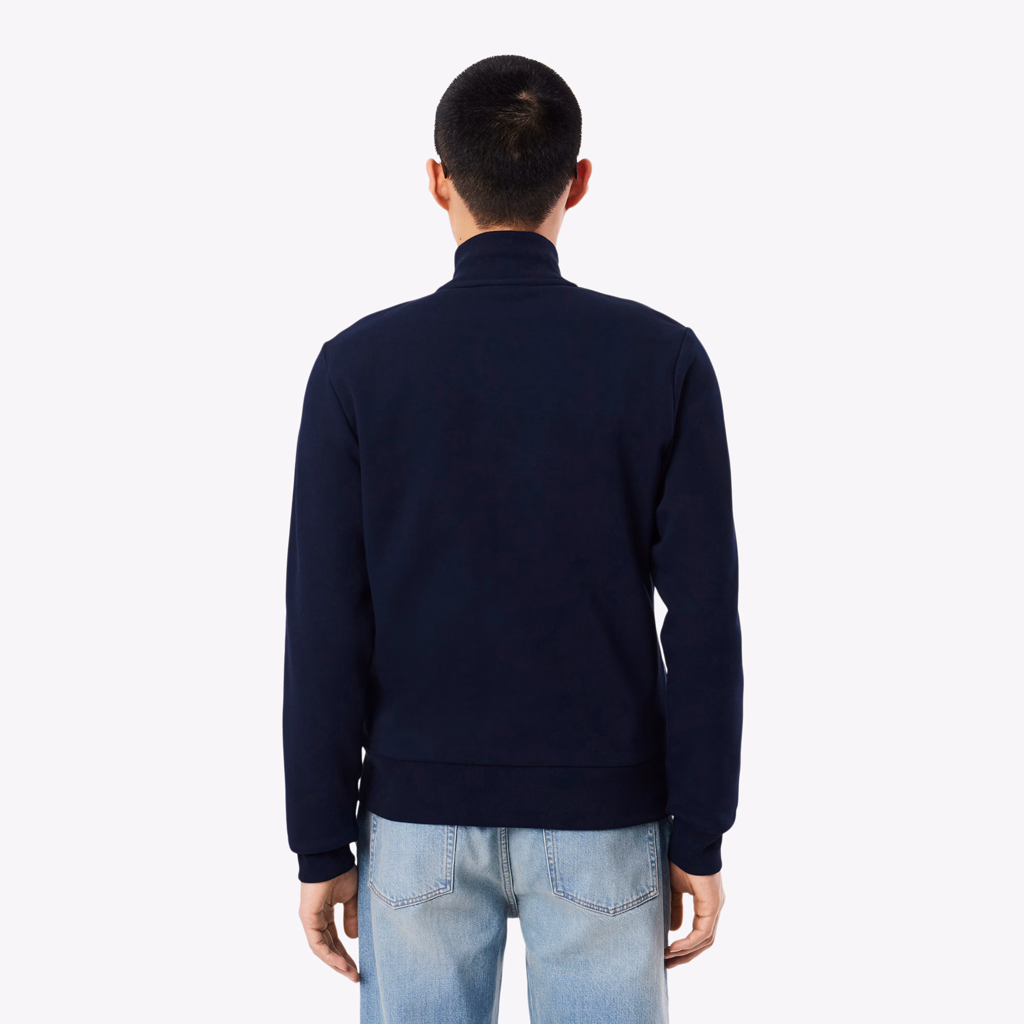 Lacoste SH9622 Full Zip Fleece Sweatshirt - Navy - Image 2