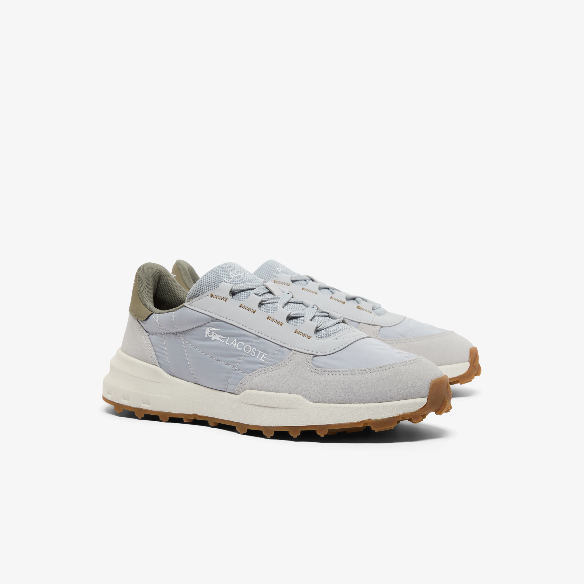Lacoste Elite Active Evo Trainers - Light Grey/Khaki - Image 2
