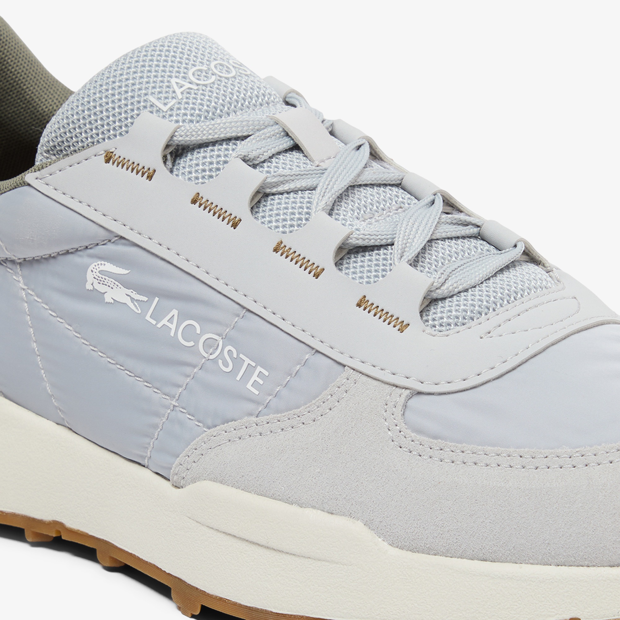 Lacoste Elite Active Evo Trainers - Light Grey/Khaki - Image 4