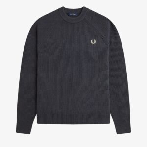 Fred Perry K1548 Lambswool Raglan Jumper - Anchor Grey