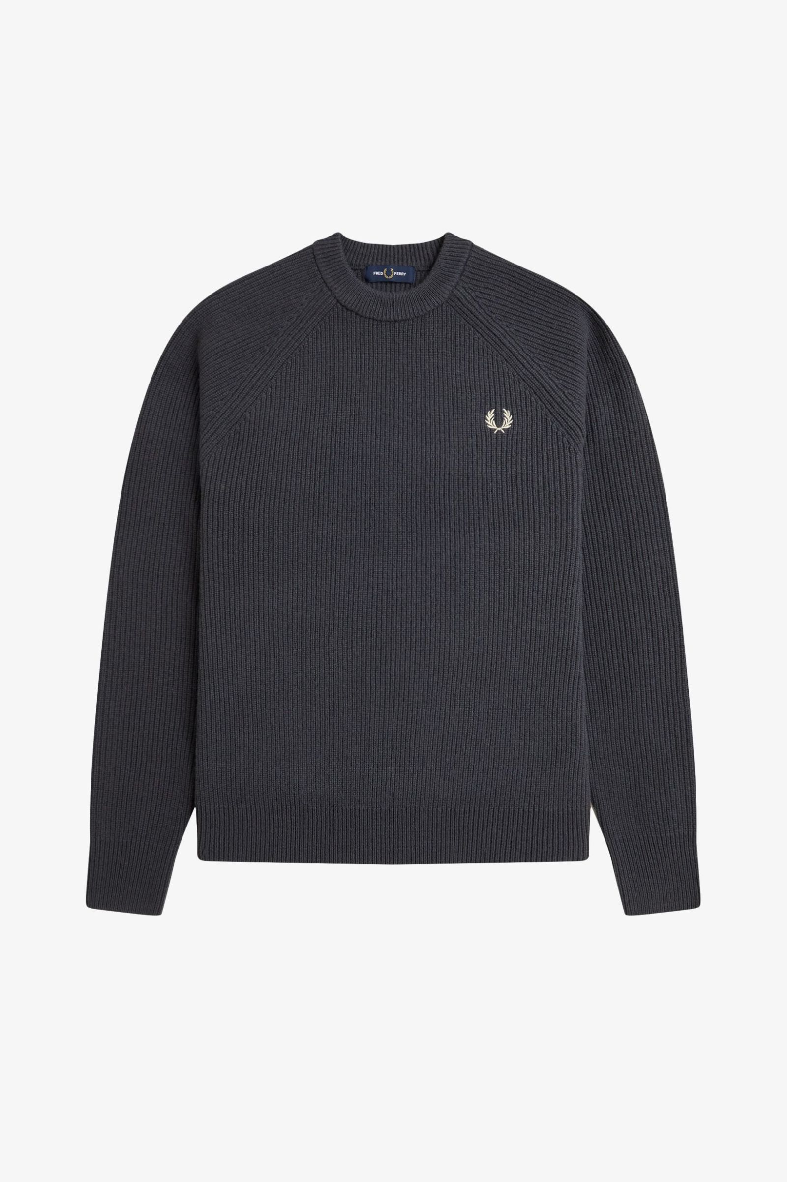 Fred Perry K1548 Lambswool Raglan Jumper - Anchor Grey