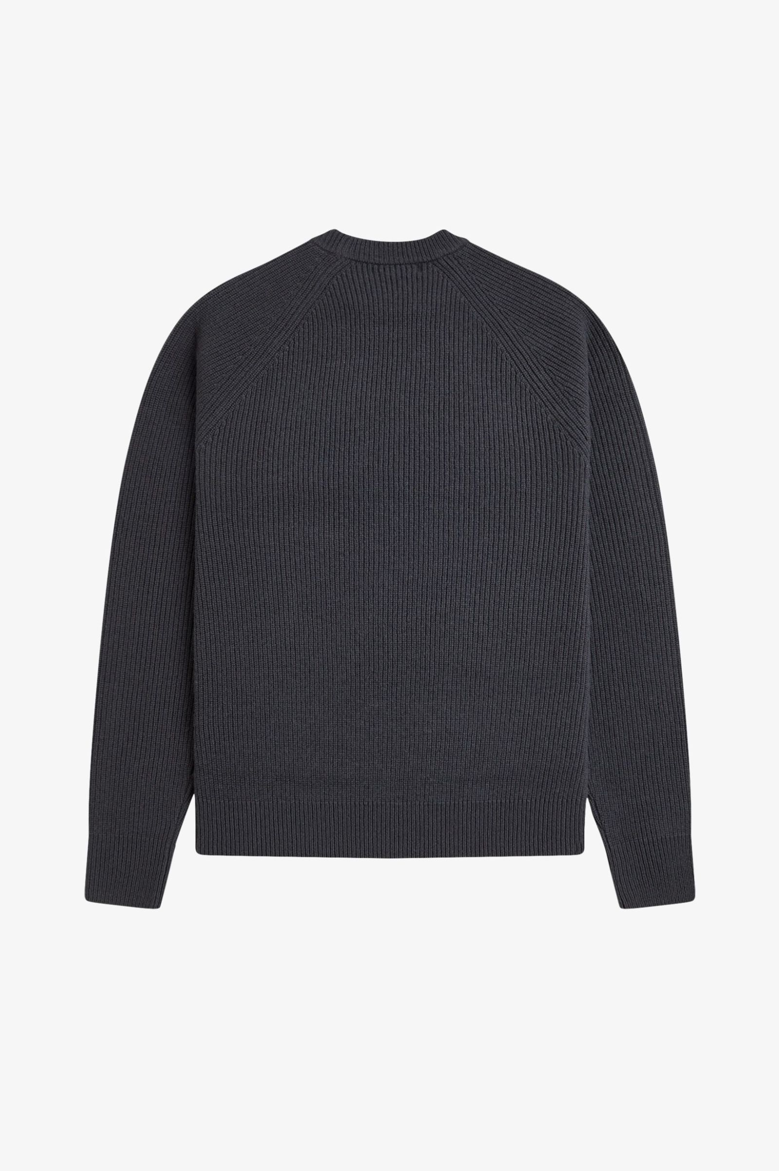 Fred Perry K1548 Lambswool Raglan Jumper - Anchor Grey - Image 2
