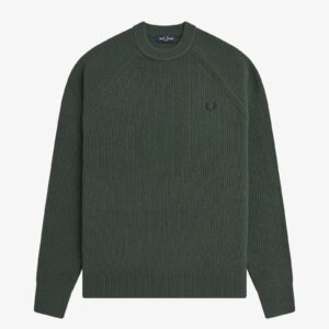 Fred Perry K1548 Lambswool Raglan Jumper - Court Green