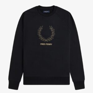 Fred Perry M1769 Outline Laurel Wreath Sweatshirt - Black