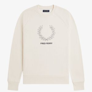 Fred Perry M1769 Outline Laurel Wreath Sweatshirt - Ecru