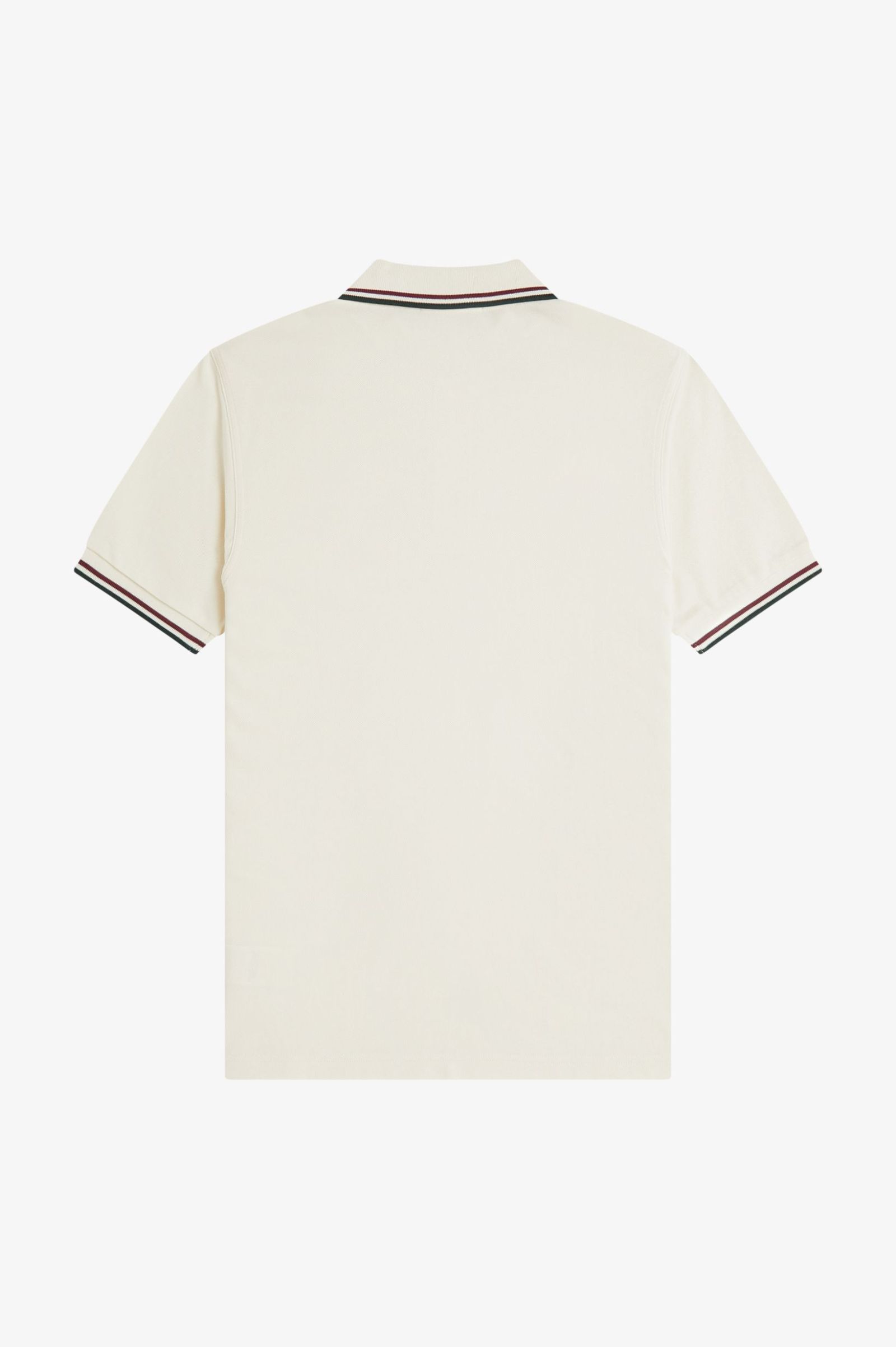 Fred Perry M3600 Twin Tipped Polo - Ecru/Oxblood/Grassroots - Image 2