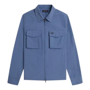 Fred Perry M2402 Ripstop Pocket Overshirt - Ace Blue
