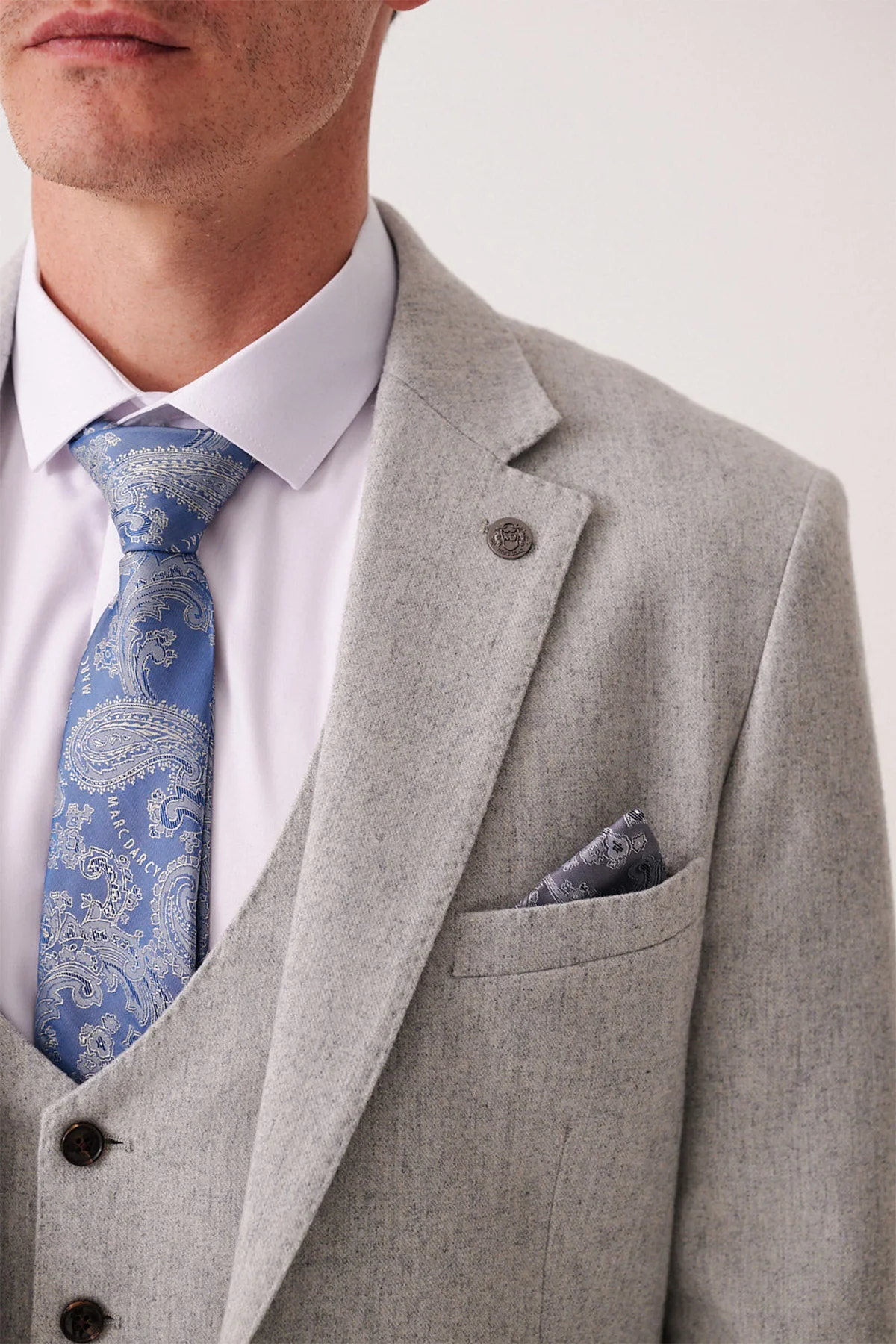 Marc Darcy Archie 3 Piece Suit - Silver - Image 4