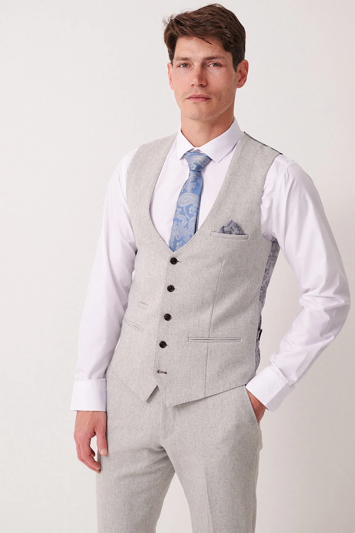 Marc Darcy Archie 3 Piece Suit - Silver - Image 5