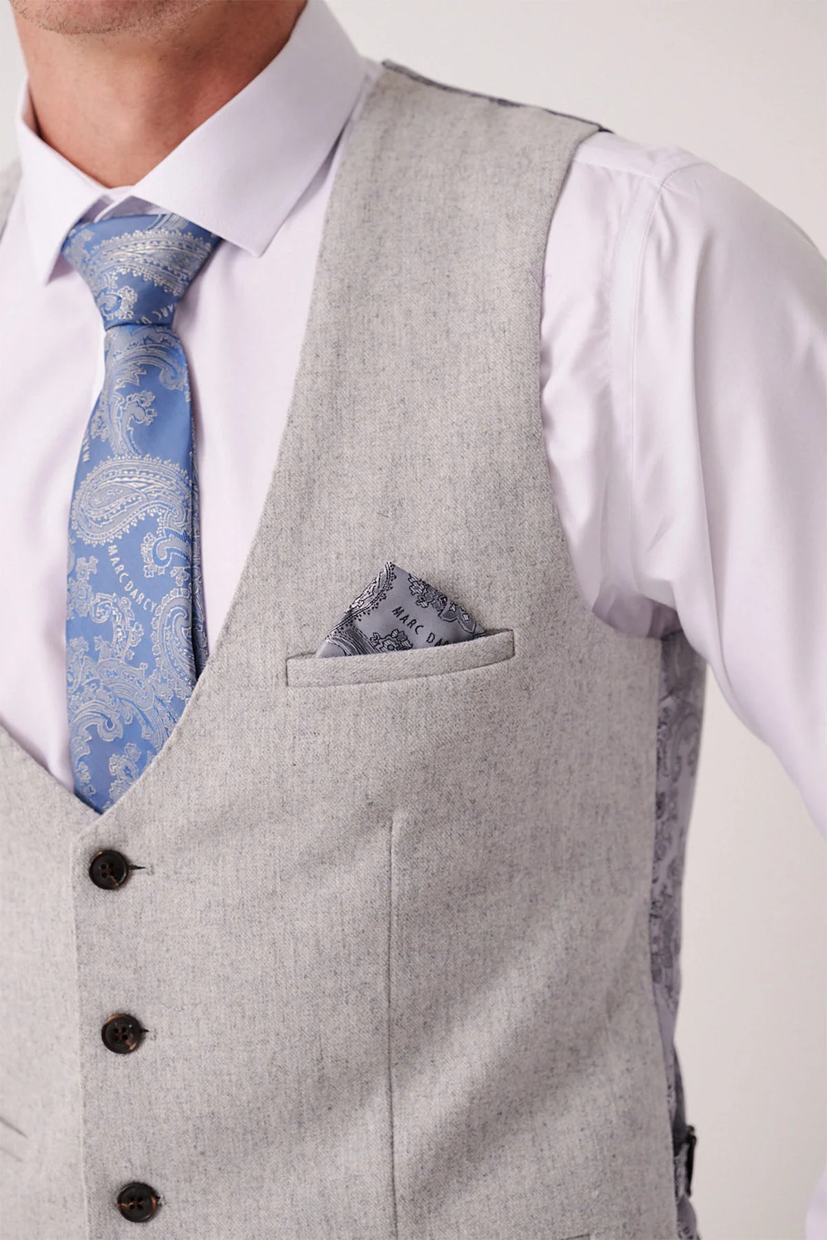Marc Darcy Archie Waistcoat - Silver - Image 2