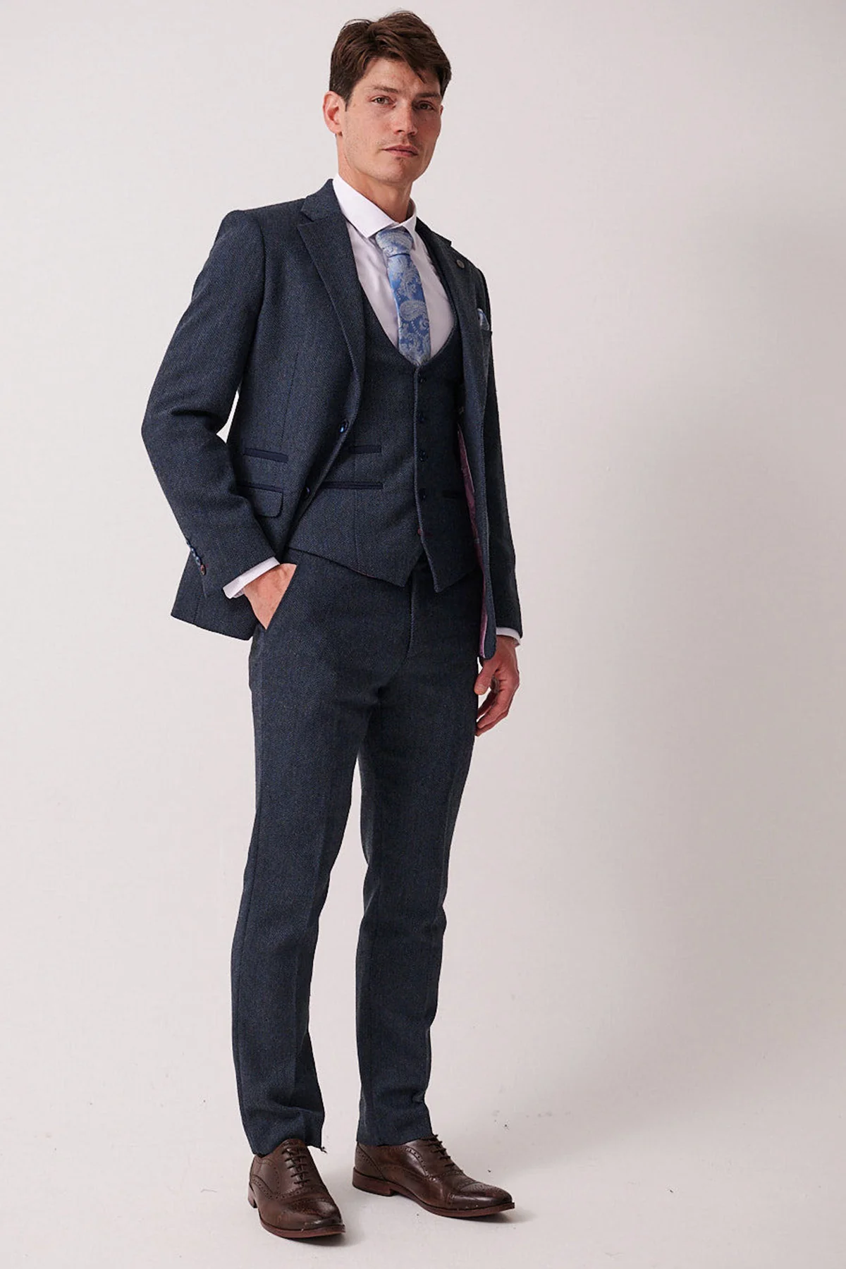Marc Darcy Dean 3 Piece Suit - Blue