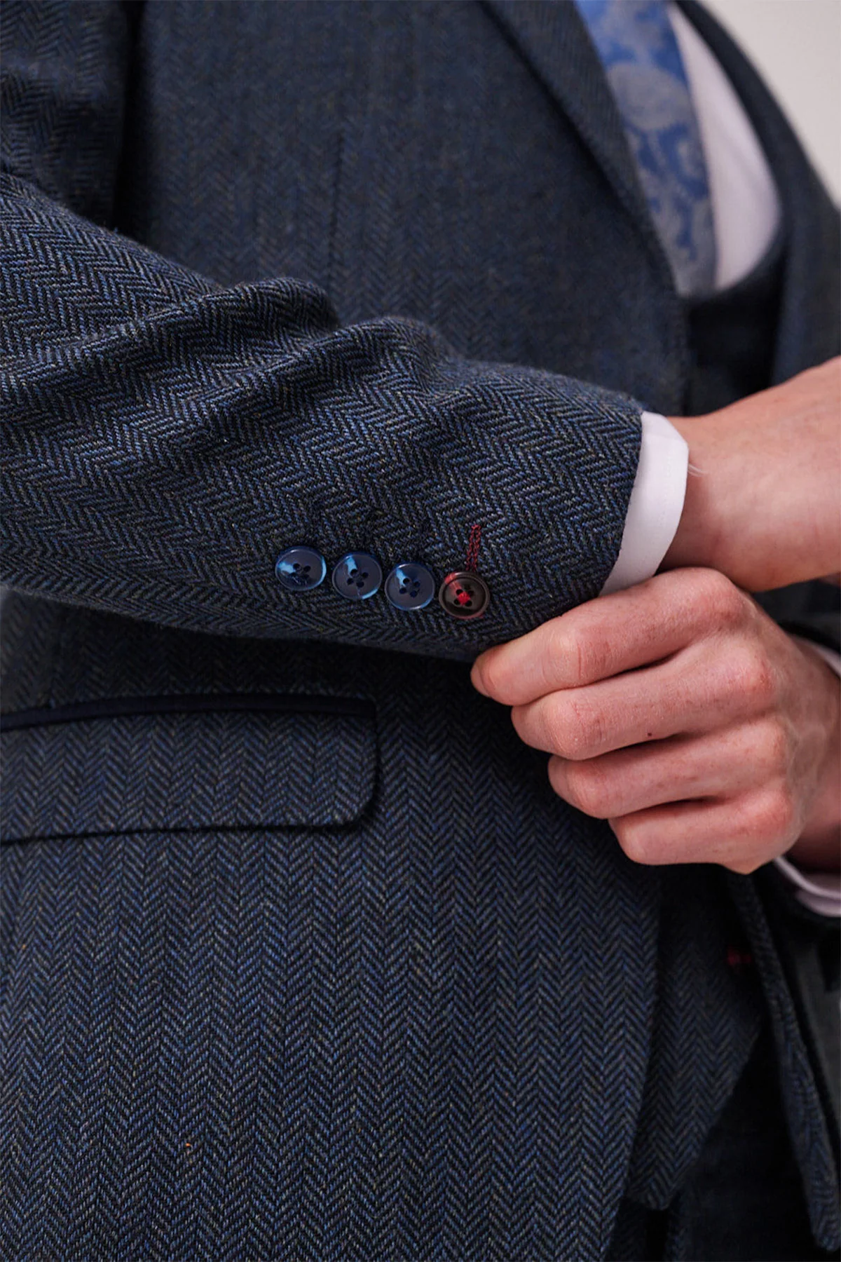 Marc Darcy Dean 3 Piece Suit - Blue - Image 4