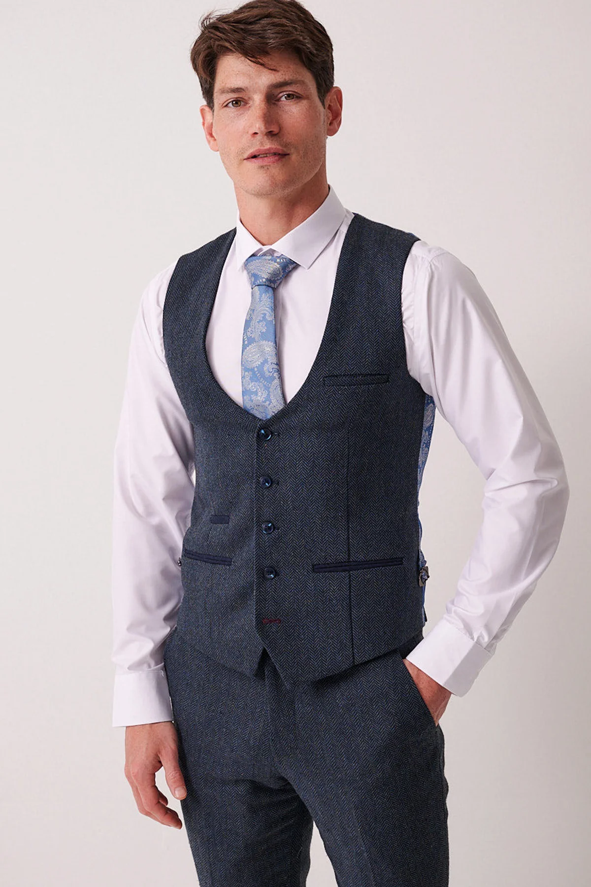 Marc Darcy Dean Waistcoat - Blue
