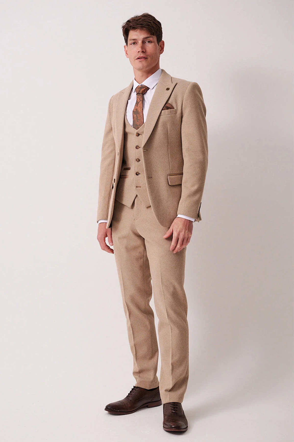 Marc Darcy Hayden 3 Piece Suit - Oak