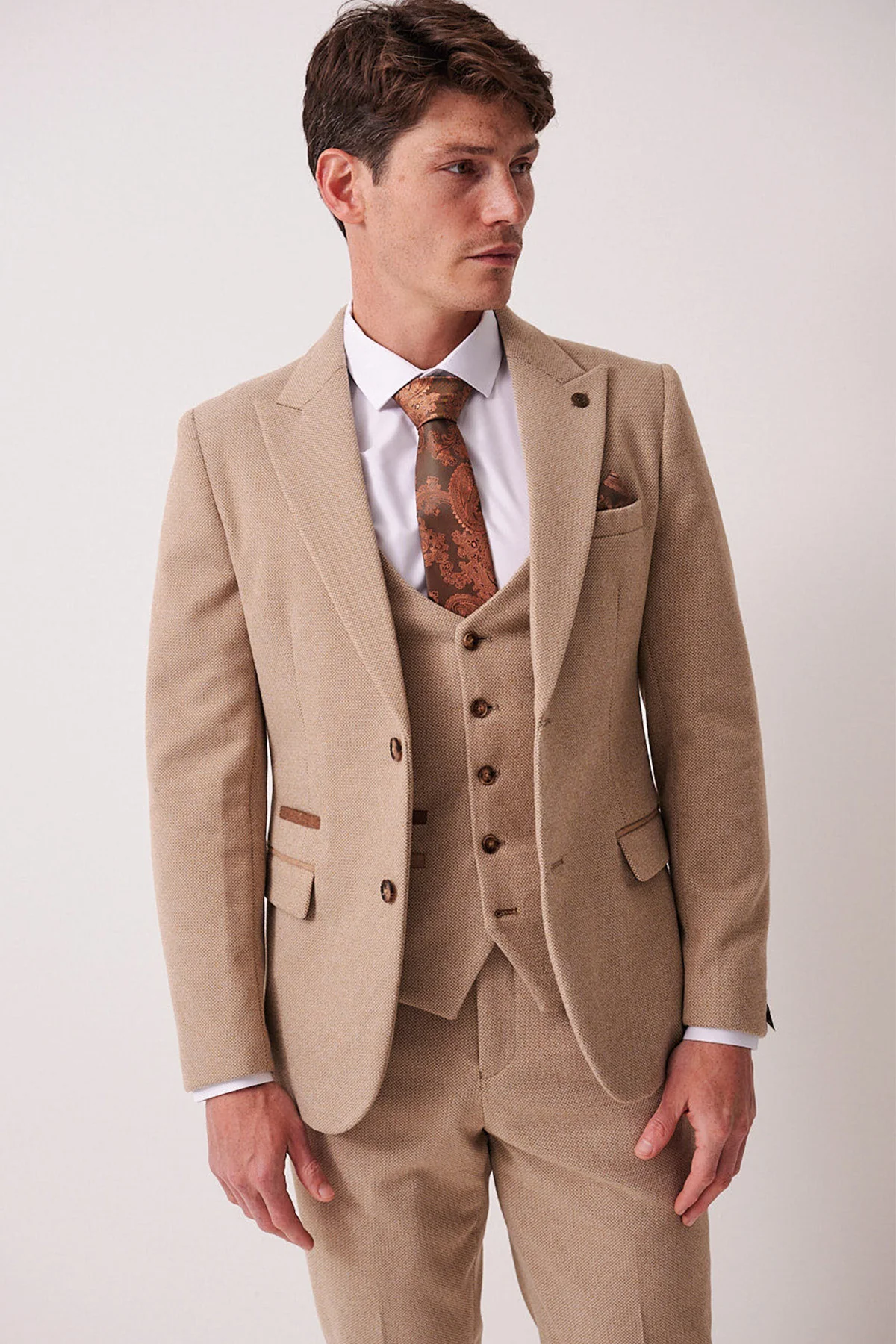 Marc Darcy Hayden 3 Piece Suit - Oak - Image 2