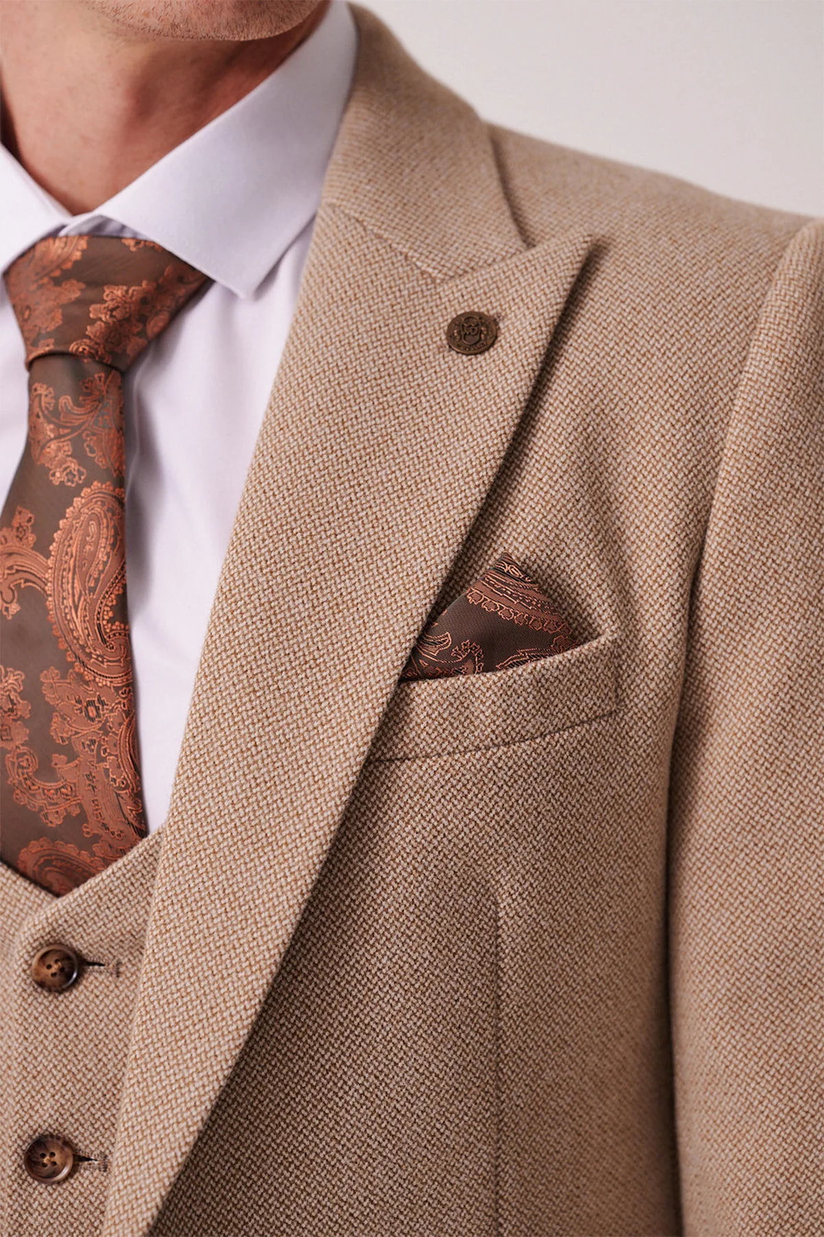 Marc Darcy Hayden 3 Piece Suit - Oak - Image 4