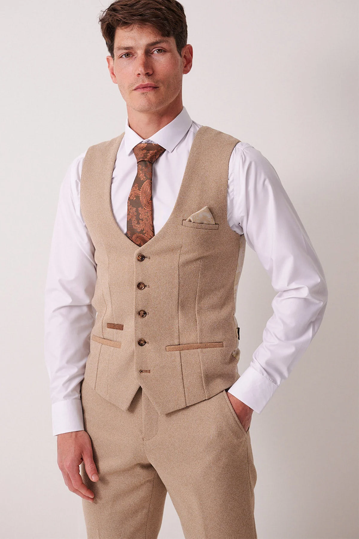 Marc Darcy Hayden 3 Piece Suit - Oak - Image 6