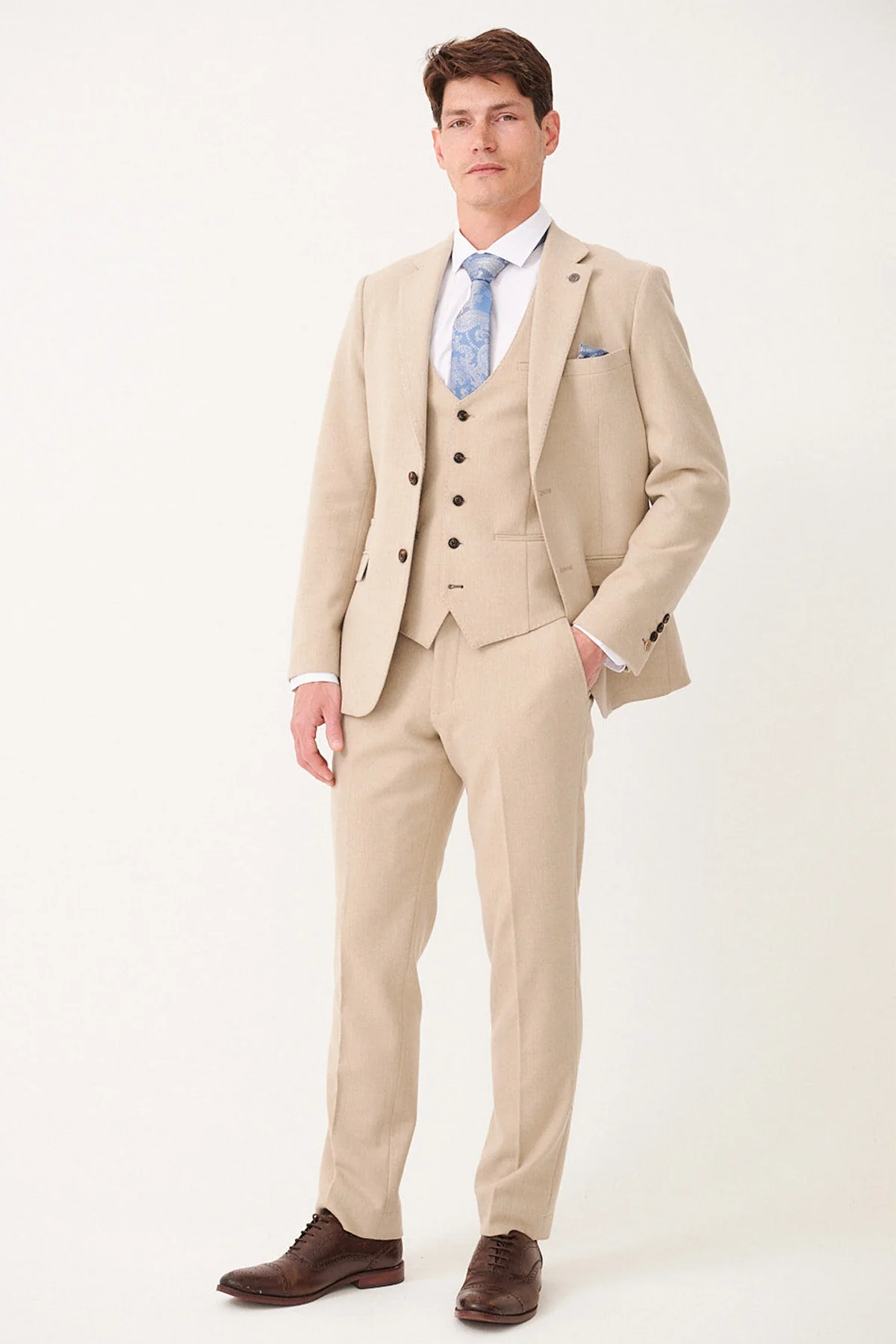 Marc Darcy Archie 3 Piece Suit - Stone