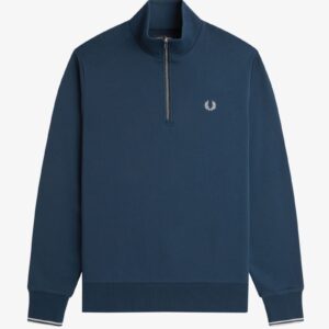 Fred Perry M3574 Half Zip Sweatshirt - Mod Blue/Slate