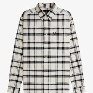 Fred Perry M3724 Brushed Tartan Shirt - Ecru